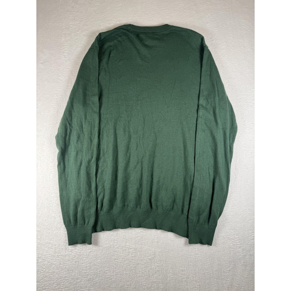 Hawker Rye Sweater Mens Large Green Cotton Cashmere Crew Neck Pullover - Picture 5 of 6